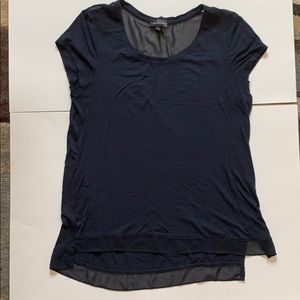 The Limited Navy Top with See Through Accents